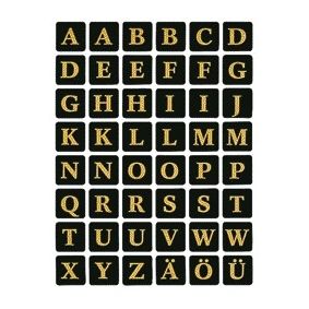 HERMA - Etiket 4130 13x13Mm letters A-Z zwart op goud | 10 stuks