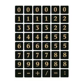 HERMA - Etiket 4131 13x13mm getallen 0-9 zwart op goud