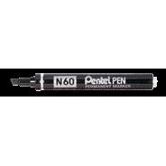 Pentel - Viltstift n60 schuin 1.2-6mm zwart | 12 stuks