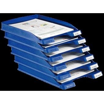 Leitz - Bandeja para cartas Plus Slim A4 azul | 10 piezas