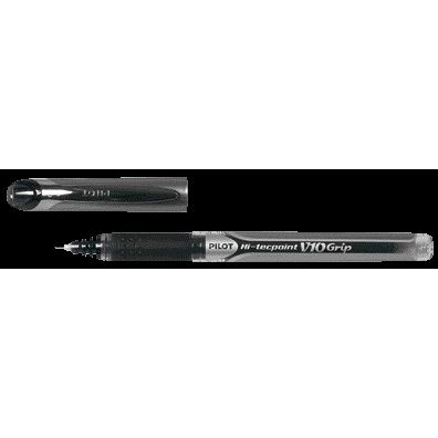 Pilot - Penna roller Hi-Tecpoint Grip V10 larga nera | 12 pezzi