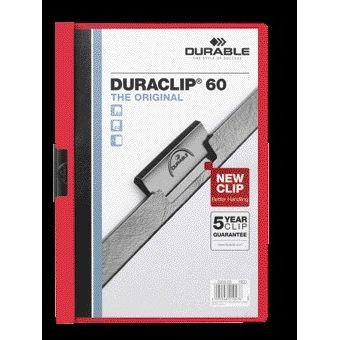 Durable - Klemmap Duraclip A4 6mm 60 feuilles rouge | 25 pièces