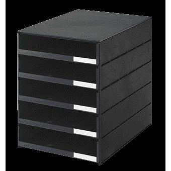 Styro - Drawer box trap 5 drawers open black