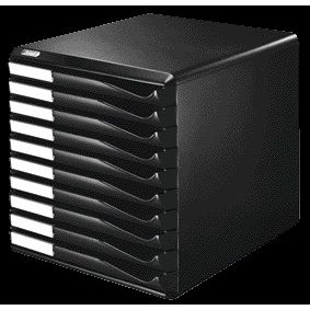 Leitz - Schubladenelement A4 10 Schubladen schwarz