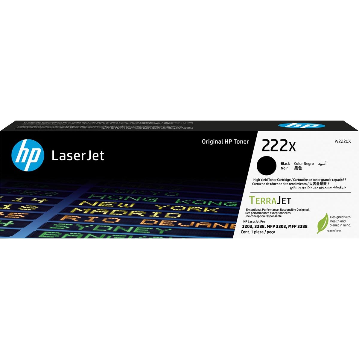 HP - toner 222X, 3.200 pagina's, OEM W2220X, zwart