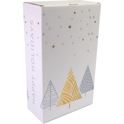Klika - Caja botella de vino 2 botellas 190x95x330mm Árboles de Navidad 10 piezas