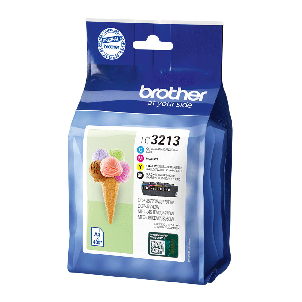 Brother - Cartucho de tinta LC-3213 negro + 3 colores