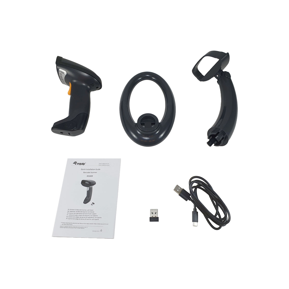 EQUIP - 351029 barcode-lezer Draagbare streepjescodelezer 1D/2D CMOS Zwart