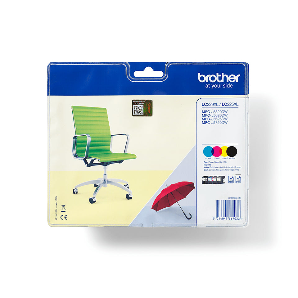 Brother - Cartouche d'encre LC-229XLVALBP noire + 3 couleurs