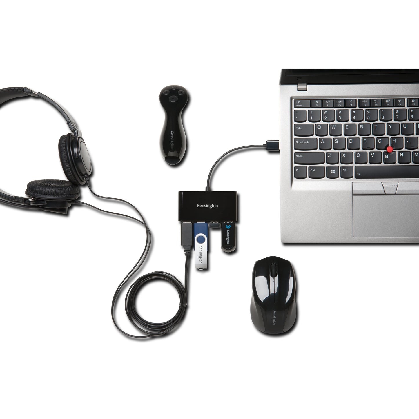 Kensington - Concentrador USB 2.0 de 4 puertos