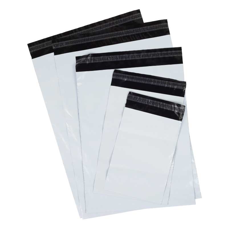 Klika - Bolsas de envío Coex blanco/negro 305 x 405 + 50 mm 65 micras