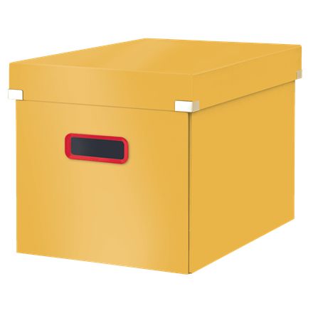 Leitz - Caja de almacenamiento grande Cosy Click Store cube, amarillo