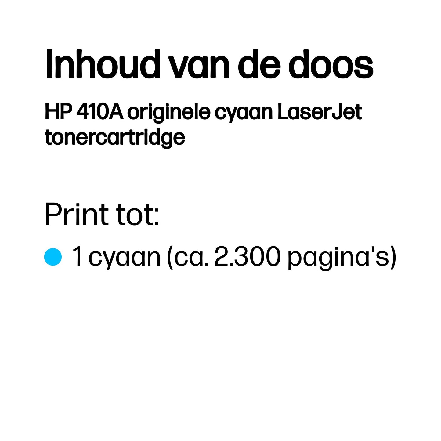 HP - 410A originele cyaan LaserJet tonercartridge