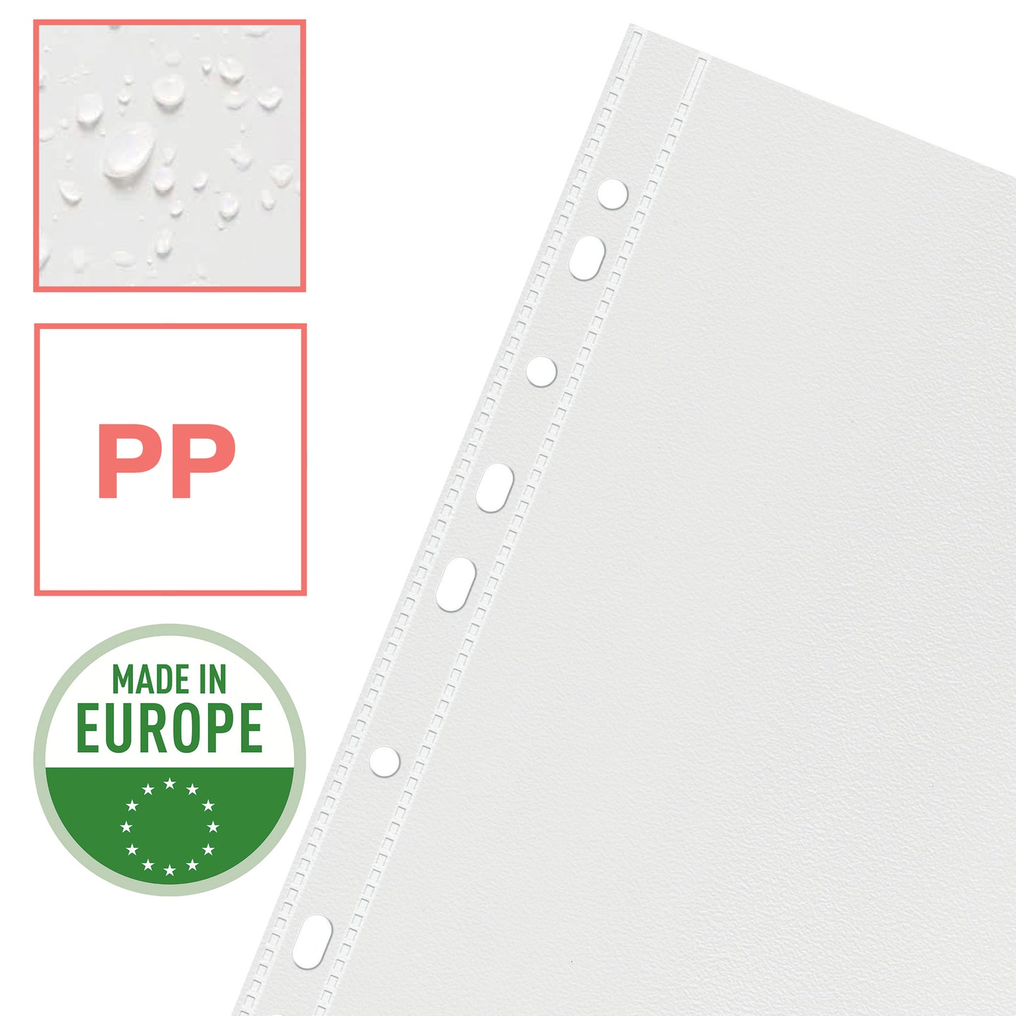 Esselte - Borsa da esposizione perforata Colour'Breeze, ft A4, 43 micron, granulata, confezione da 25 pezzi