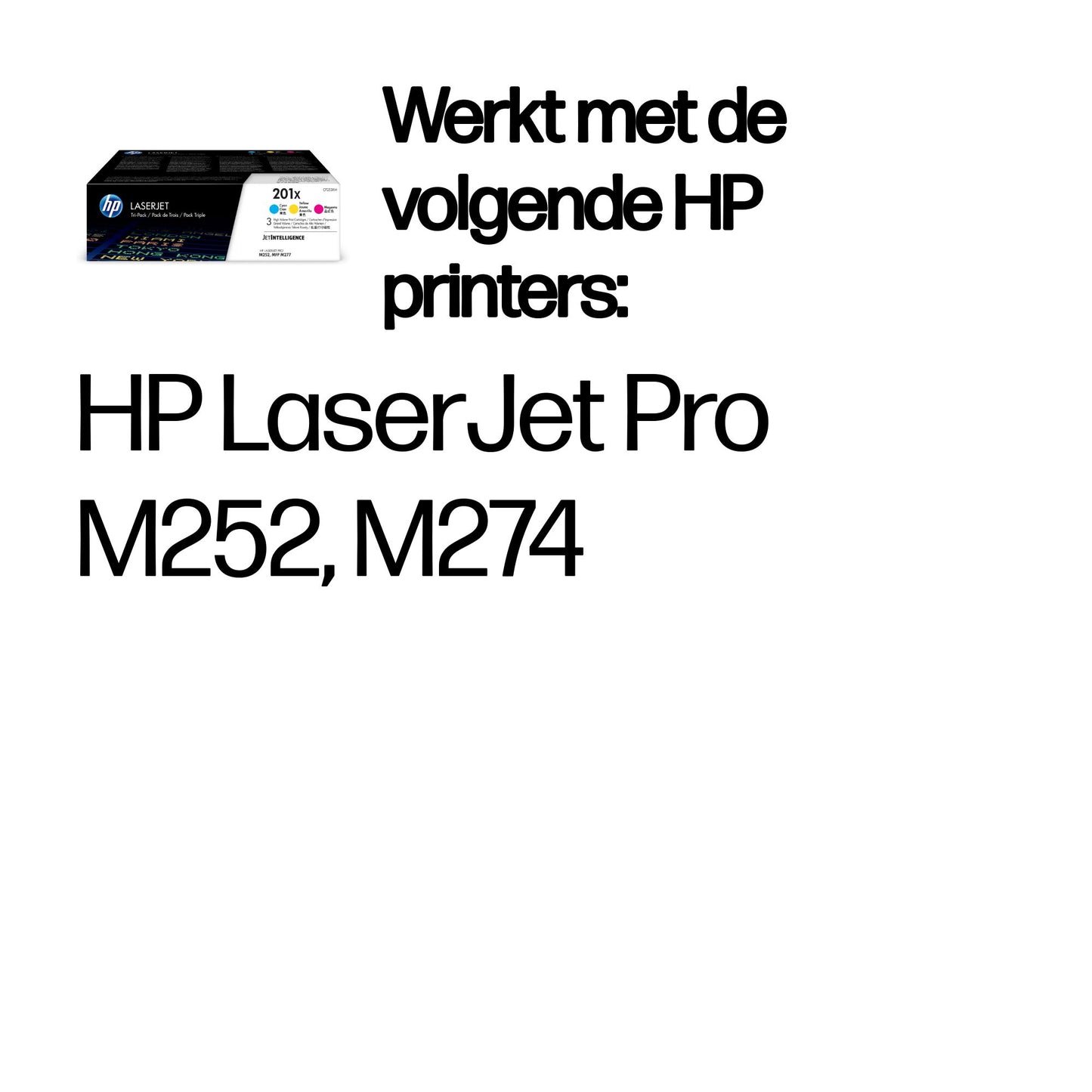 HP - 201X originele high-capacity cyaan/magenta/gele LaserJet tonercartridges, 3-pack