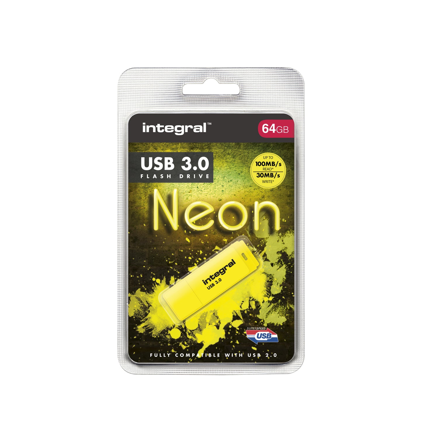 Integrale - Chiavetta USB 3.0 64GB giallo neon