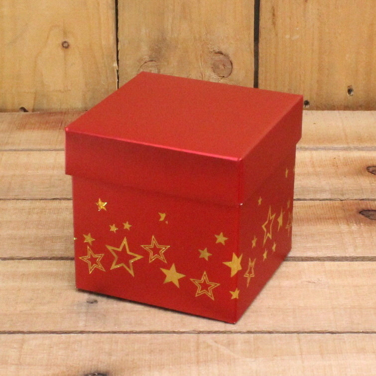 Klika - Bonbon doosjes Chocolade doosje Rood metallic glans met sterren