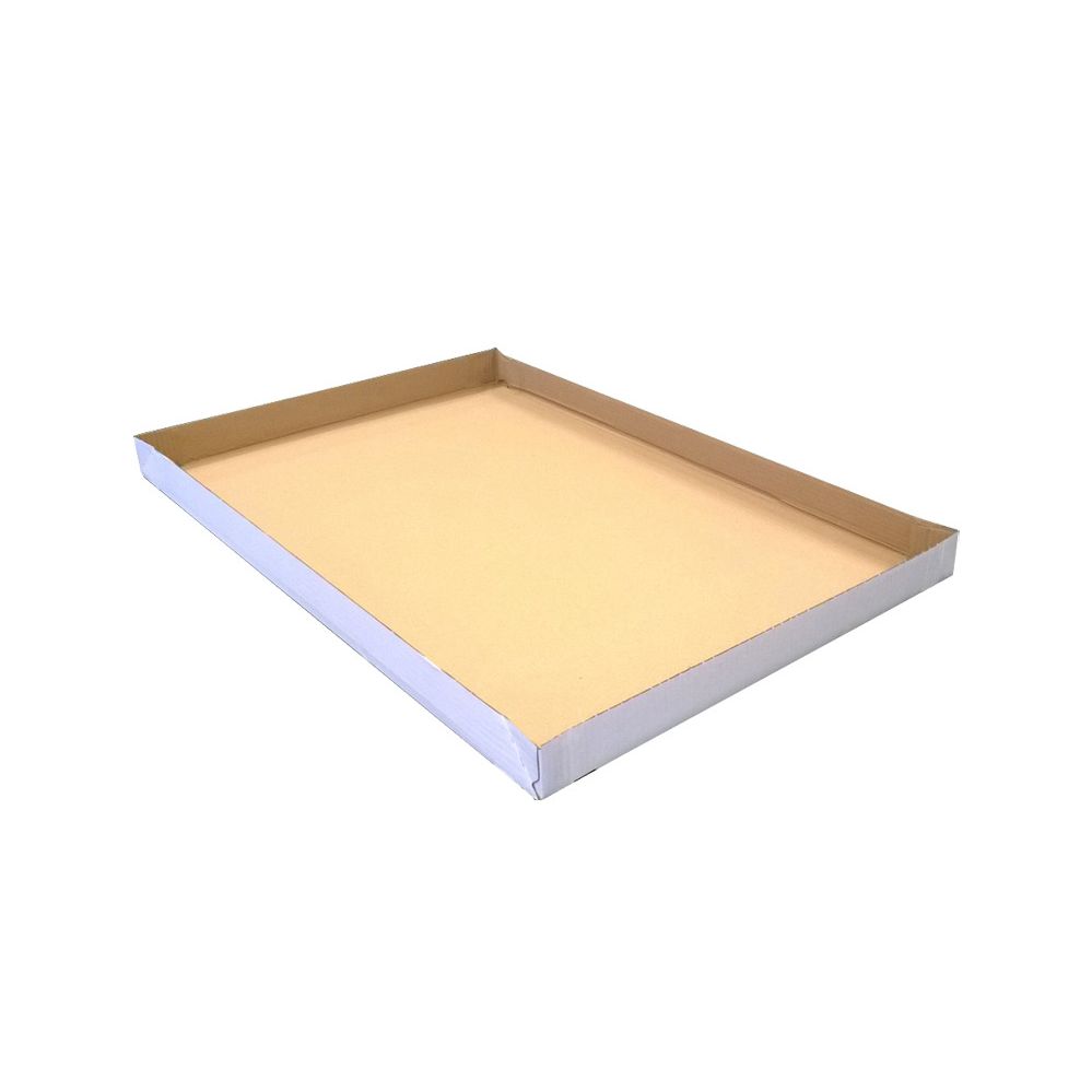 Klika - Fogli di cartone ondulato con bordi rialzati doppia ondulata 1185 x 985 x 150 mm bianco | 5 pezzi