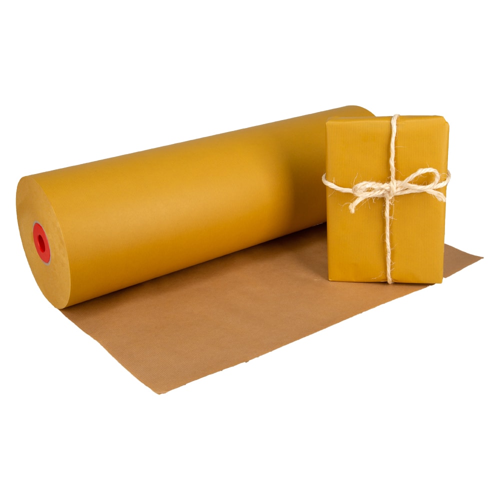 Klika - Papier kraft en rouleau 59 cm x 400 mètres 50 grammes/m2 jaune ocre