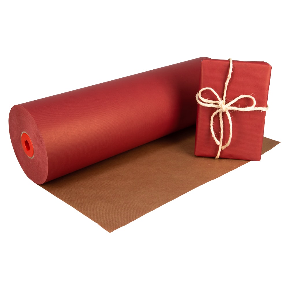 Klika - Papel kraft en rollo 59 cm x 400 metros 50 gramos/m2 rojo burdeos