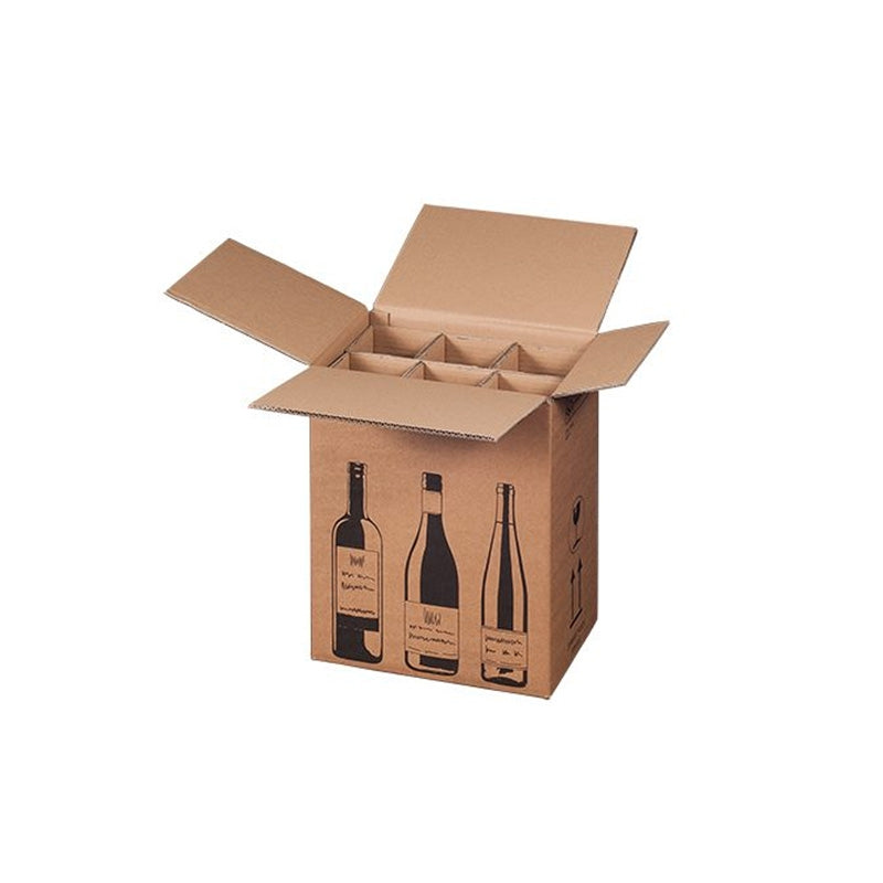 Klika - Carton d'expédition de bouteilles pour 6 bouteilles 305 x 212 x 368 mm | 5 pièces
