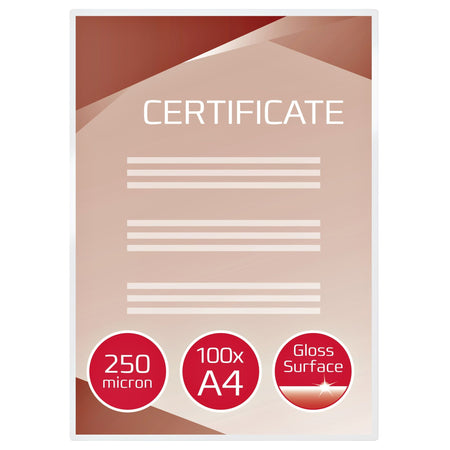GBC -  Document Lamineerhoezen A4 2x250 micron Glanzend (100)