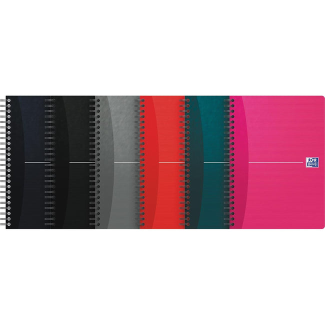 Oxford – Essentials Spiralnotizbuch, 100 Seiten, ft A5, kariert 5 mm, verschiedene Farben