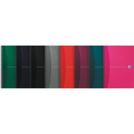 Quaderno a spirale Oxford - Essentials, 180 pagine, formato A4, a righe, colori assortiti