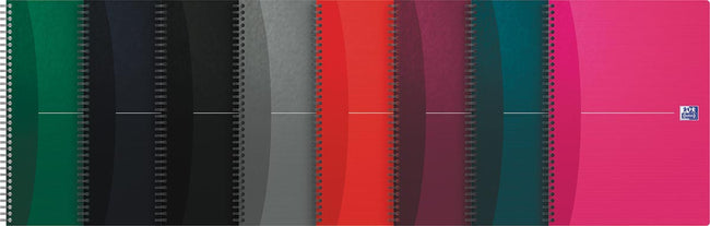 Quaderno a spirale Oxford - Essentials, 180 pagine, formato A4, a righe, colori assortiti