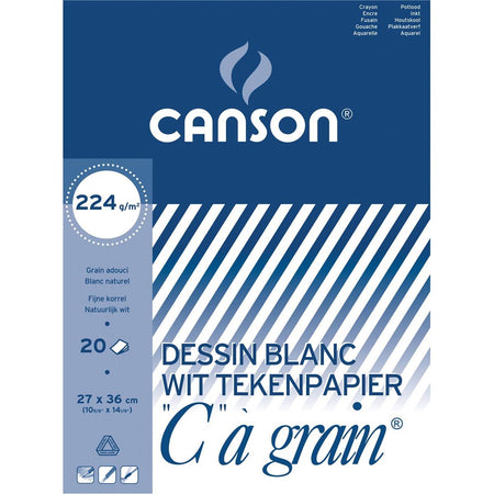 Canson - bloc de dibujo C à grano 224 g/m², pies 27 x 36 cm