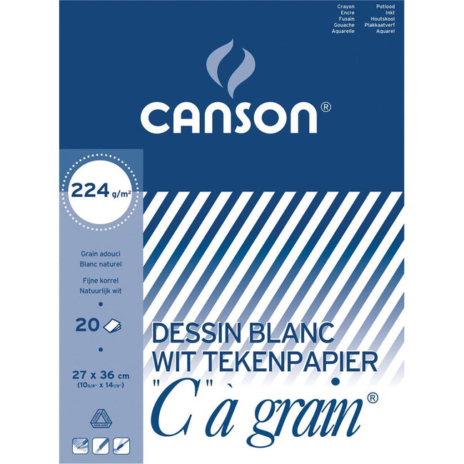 Canson - blocco da disegno C à grain 224 g/m², ft 27 x 36 cm