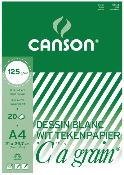 Canson - Drawing pad C à grain 125 g/m², ft 21 x 29.7 cm (A4)