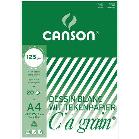 Canson -  tekenblok C à grain 125 g/m², ft 21 x 29,7 cm (A4)
