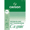 Canson - Blocco da disegno C à grain 125 g/m², ft 29,7 x 42 cm (A3)