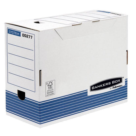 Bankers Box - Caja de archivo System Transfer, pies A4, lomo de 15 cm, azul
