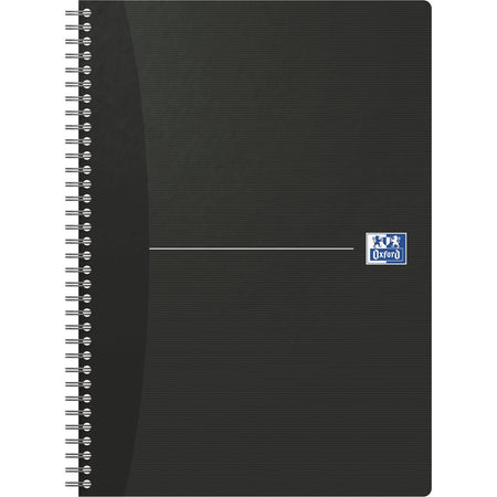 Quaderno a spirale Oxford - Essentials, 180 pagine, formato A4, a righe, nero