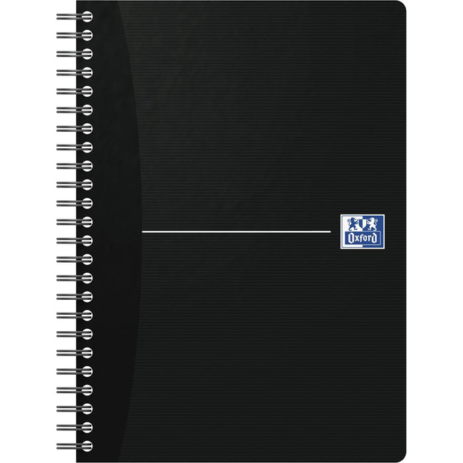 Oxford - Essentials Spiralnotizbuch, 180 Seiten, ft A5, kariert 5 mm, schwarz