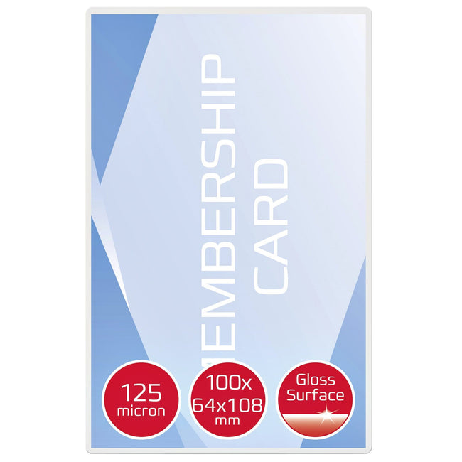 GBC -  Card Lamineerhoezen 64x108mm 2x125 micron Glanzend (100)