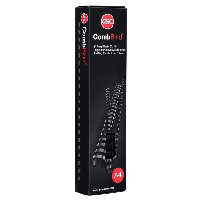 GBC -  CombBind Bindruggen Zwart 6mm (100)