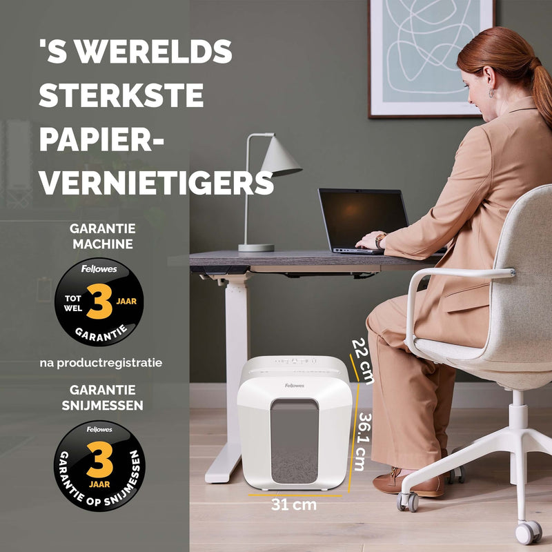 Fellowes -  LX Series 100109815 papiervernietiger Reepversnippering Wit