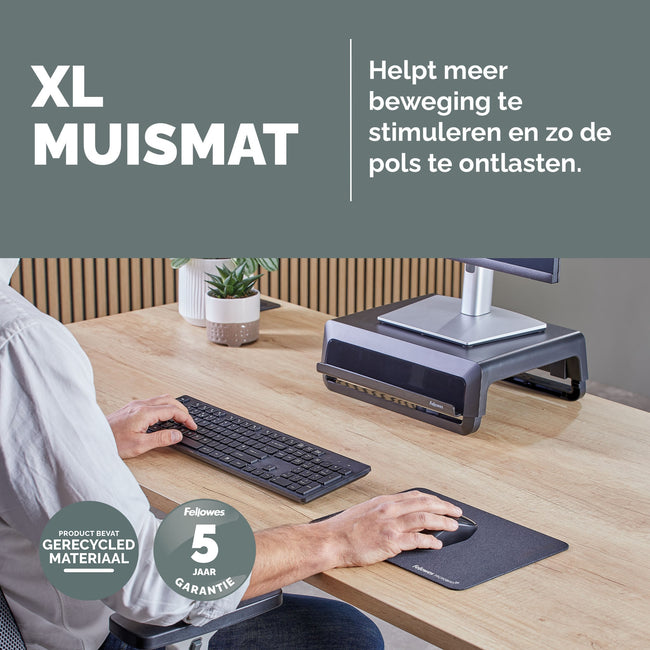 Fellowes -  Bta 100138995 muismat Zwart