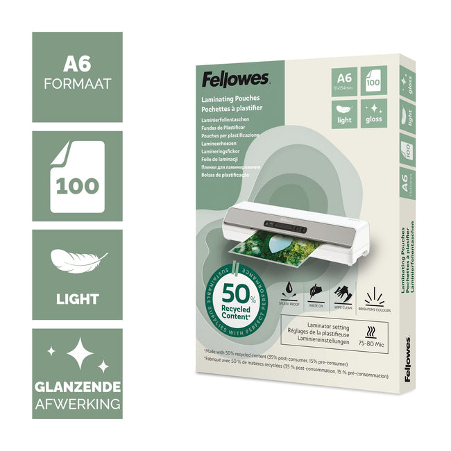 Fellowes -  100143441 laminatorzak 100 stuk(s)
