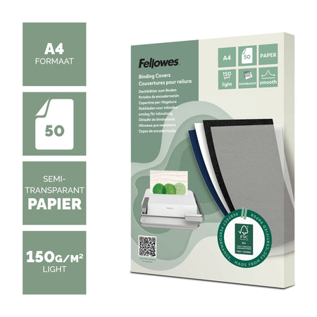 Fellowes -  Voorblad  a4 fsc translucent papier 150gr
