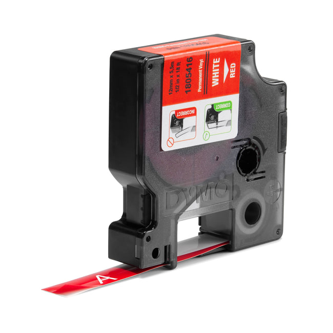 Dymo -  Labele  rhino industrieel vinyl 12mm rood