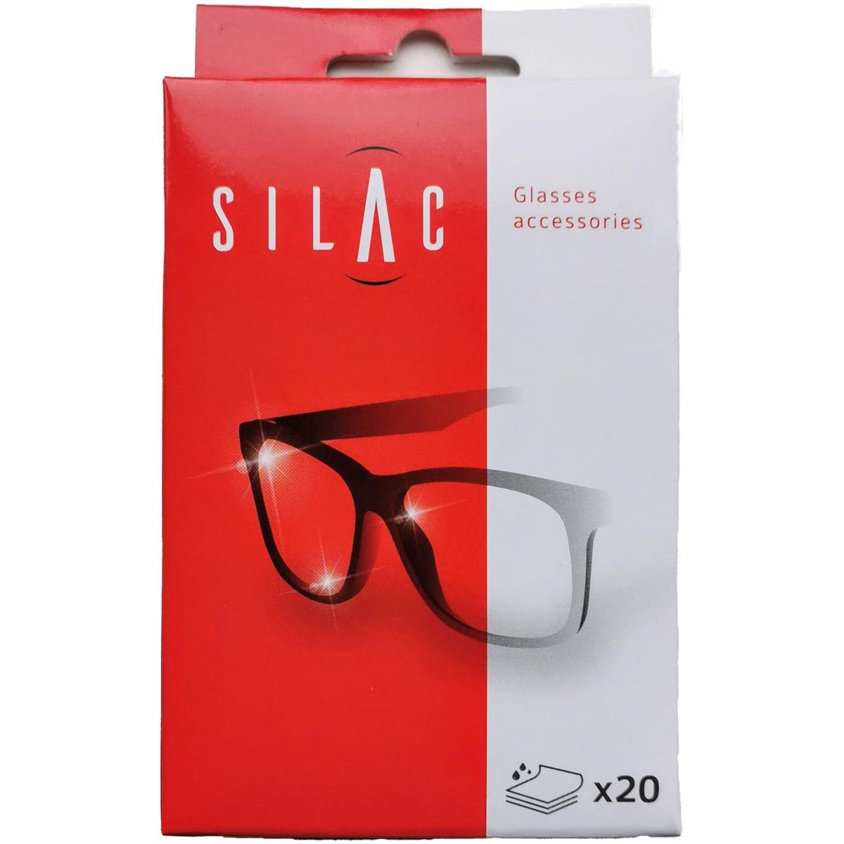 Silac - Silac Nettoying Wipes pour verres, boîte de 20 pièces