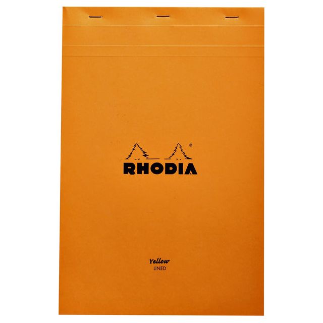 Rhodia - Bloc d'écriture A4 ligne 80vel 80gr jaune | 1 pièce | 5 pièces