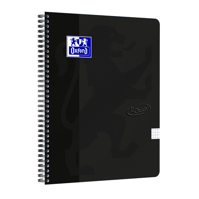 Oxford - Spiral pad Touch A4 diamond 5x5mm 140 pages 80gr black | 5 pieces