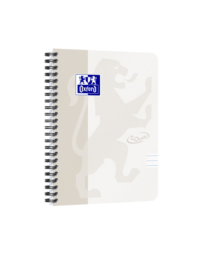 Oxford - Spiral pad Touch A5 line 140 pages 80gr light gray