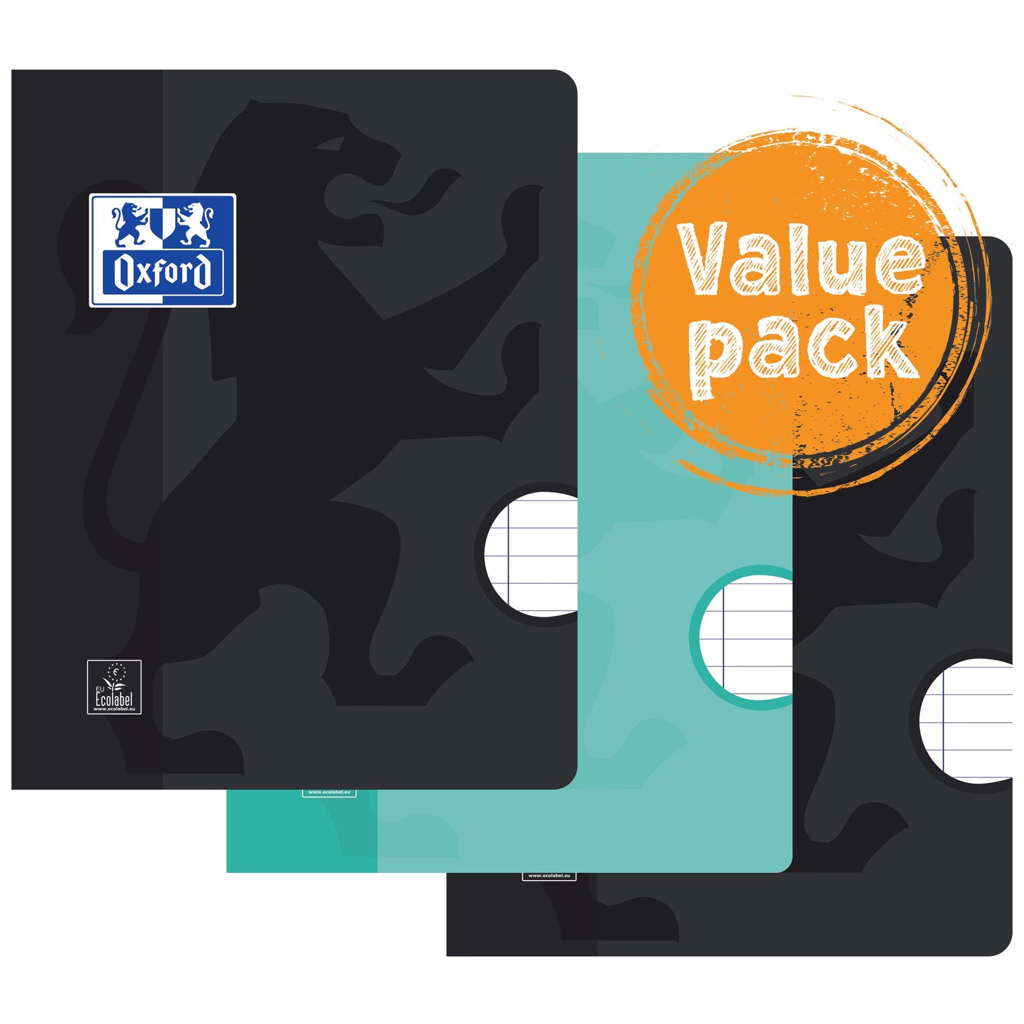 Oxford - School Notebook A5 line 72 pages 80gr assorted pack of 3