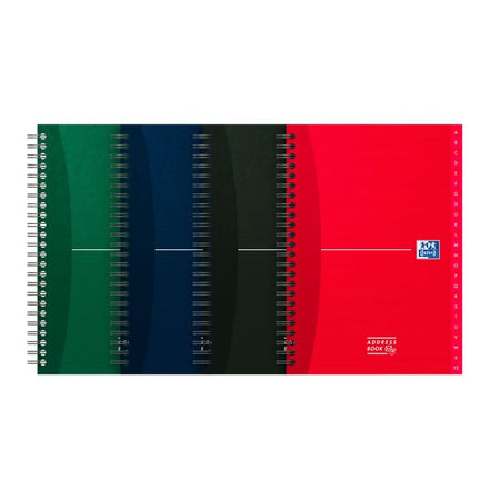 Oxford - Address book Essentials A5 72 sheets double spiral assorted